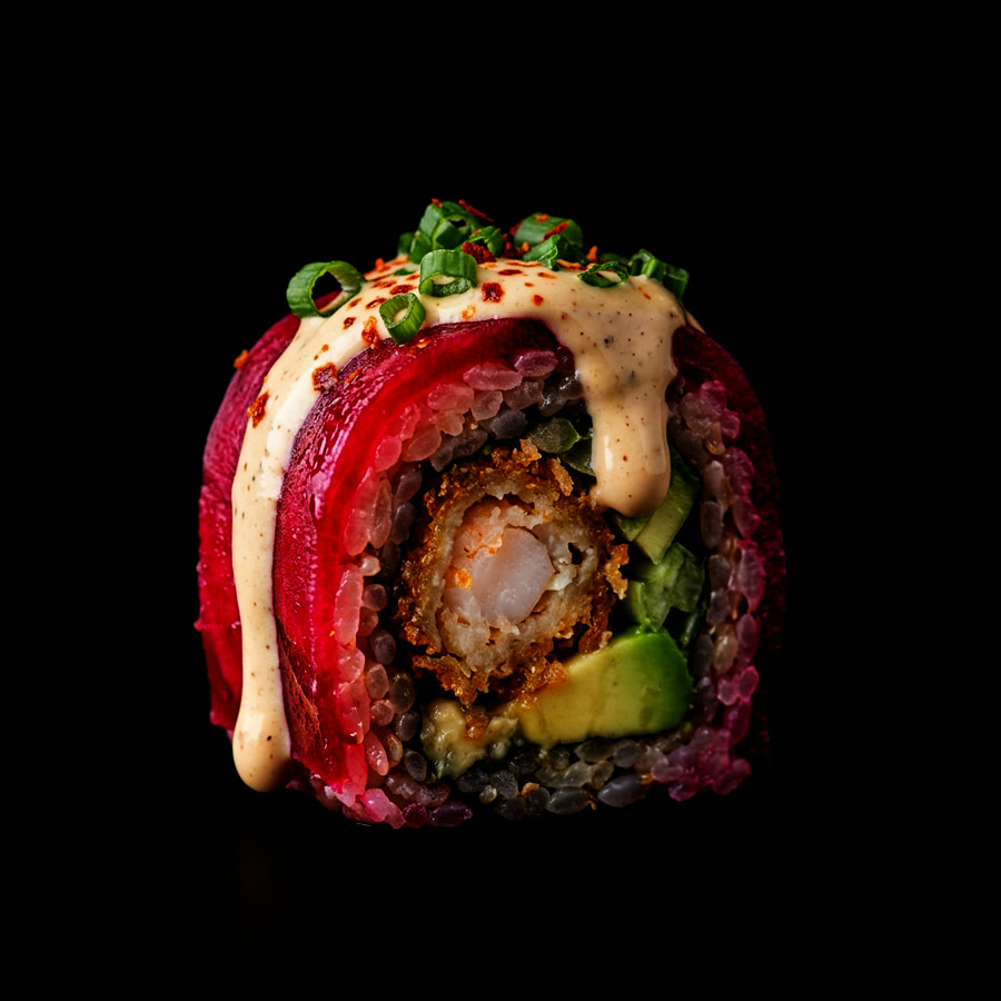 Roll Beetroot con cubierta de remolacha
